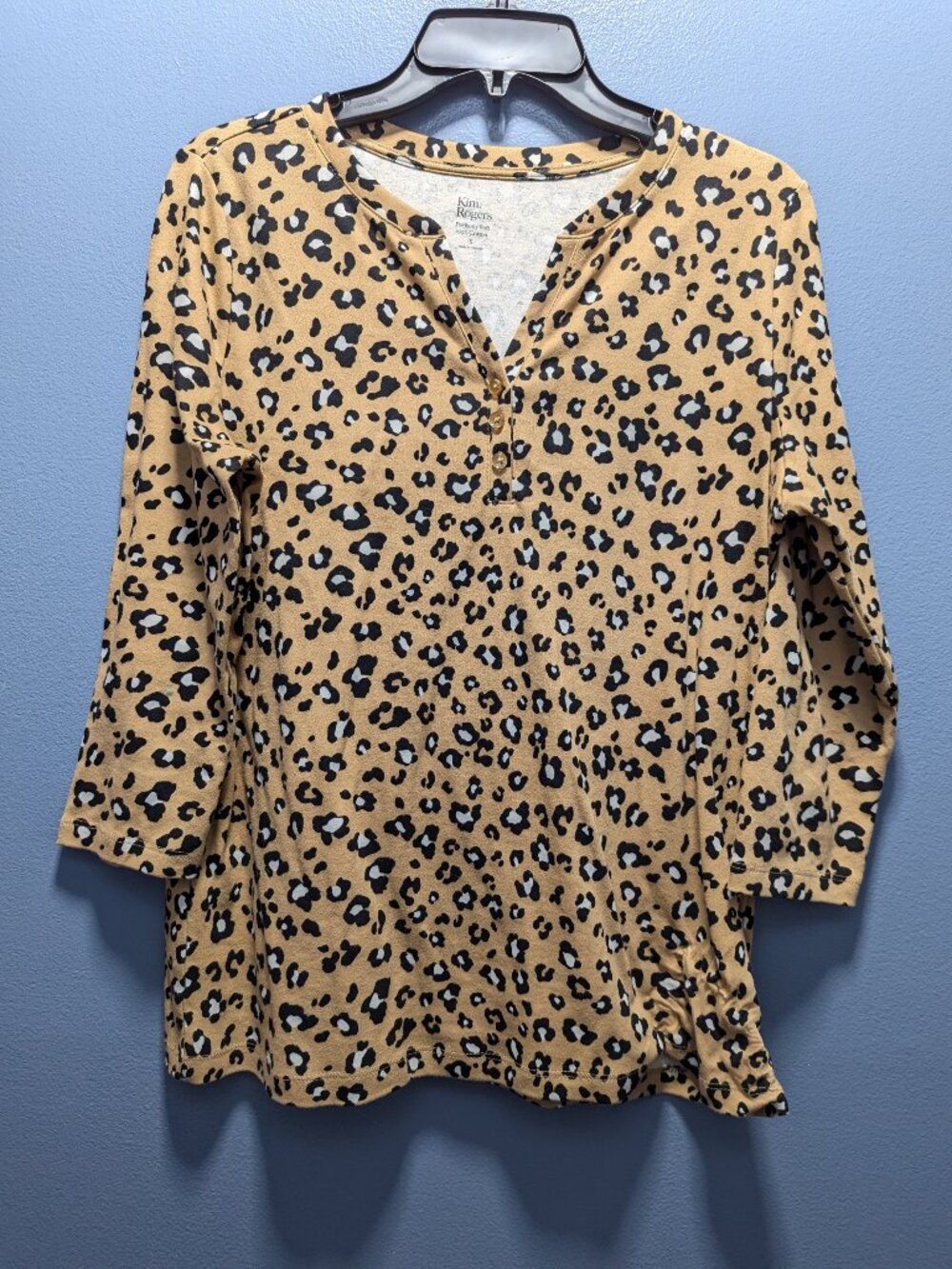 Kim Rogers Leopard Print Top Small 100% Cotton